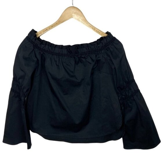 Zac Posen Dakota Blouse Black Off The Shoulder Size 4 Shopbop Bell Sleeve Top - Picture 8 of 13